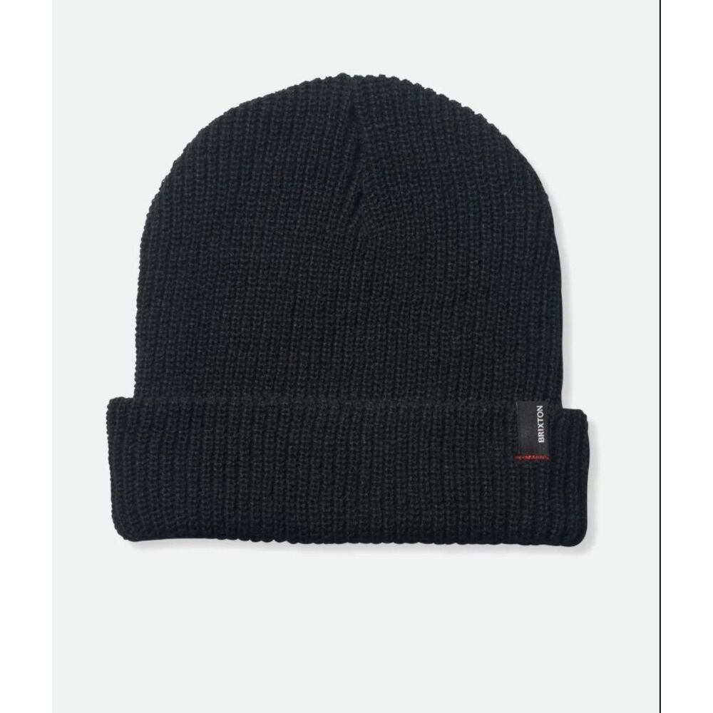 Brixton Heist Beanie Black Fisherman Rib Knit Hat Unisex NWT Streetwear